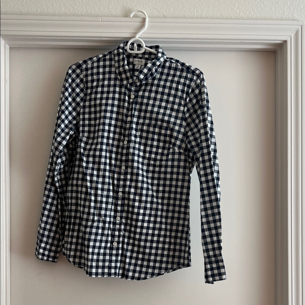 J. Crew Factory Gingham lightweight cotton shirt in signature fit Size Medium